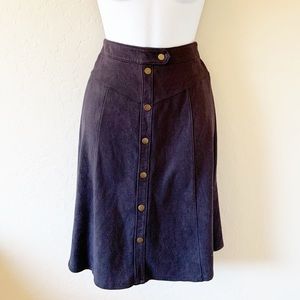 Faux suede high waist skirt